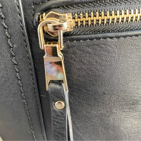 MIZTIQUE Black Vegan Leather Large Tote Handbag Pockets Lined - Picture 12 of 15